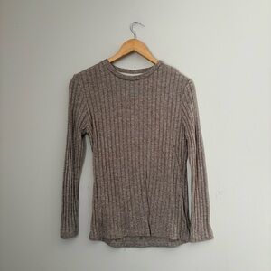 5/$5 Lavon Taupe Ribbed Knit Top